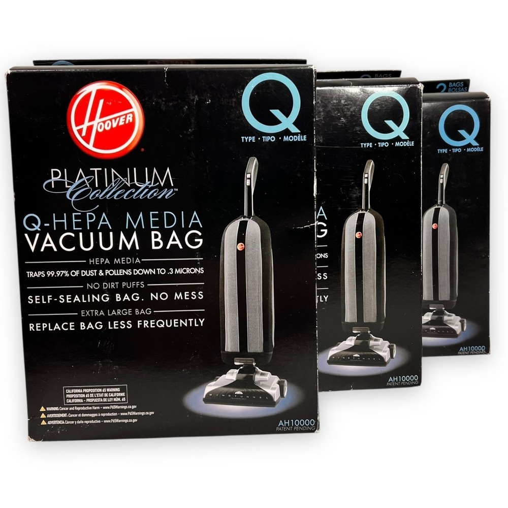 3 Hoover Platinum HEPA AH10000 HEPA Vacuum Bags 2 Bags a Box 6 Total BRAND NEW